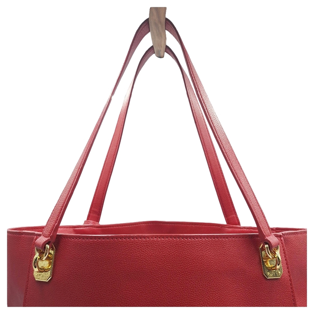 Ralph Lauren Large Red Saffiano Leather Tassel Tote - Picture 10 of 14